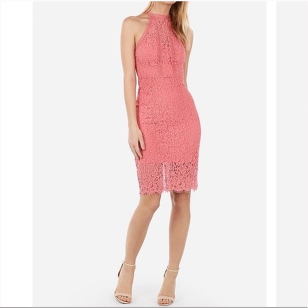 Express lace high neck dress